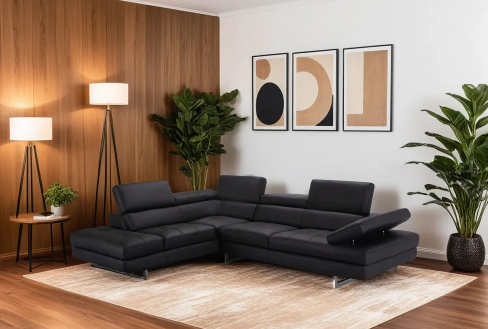Antalya-2 Antalya 2 - Piece Upholstered Sectional Black & White - Image 1