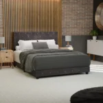Starlett Velvet Bed With Diamonds Color Grey - Image 6