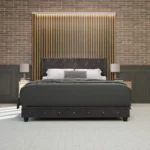 Starlett Velvet Bed With Diamonds Color Grey - Image 2