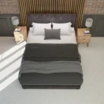 Starlett Velvet Bed With Diamonds Color Grey - Image 3
