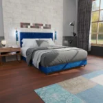 Starlett Velvet Bed With Diamonds Blue - Image 6