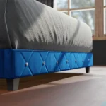 Starlett Velvet Bed With Diamonds Blue - Image 5