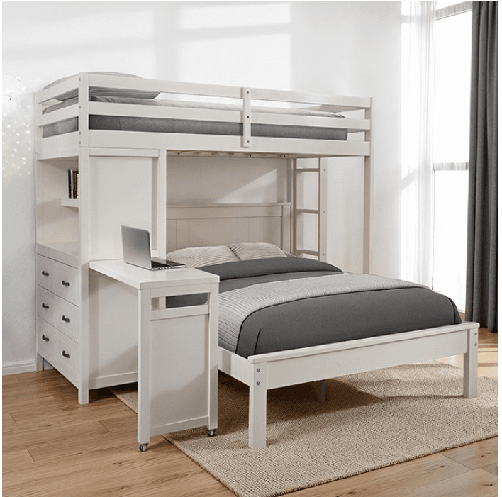 Capture-4.png Aludra WoodenFull Size Loft Bed White - Image 1
