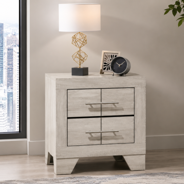 Trenton 2-drawer Nightstand Bedside Table Beige
