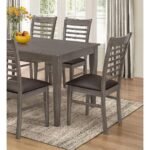 SIMON 7-Pieces Wooden Dining Set Grey & Brown - Image 2