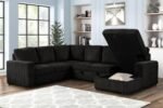 Divine Black Upholstered Sectional for Living Room - Image 2