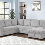 Divine Sectional – Modern Grey Fabric Sofa