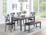 Atlas 6 Pieces Dining Set (Bench + 4Chairs + Table) - Image 2
