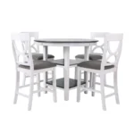 Linda 5-Pieces Counter Height Dining Table Set - Image 6
