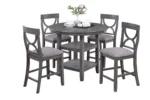 Linda 5-Pieces Counter Height Dining Table Set - Image 4