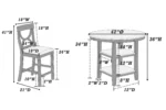 Linda 5-Pieces Counter Height Dining Table Set - Image 5