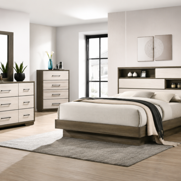 Fenwick Wooden Storage Bedroom Set Grey