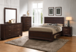 Kauffman Wooden Storage Bedroom Set Washed Taupe & Dark Cocoa