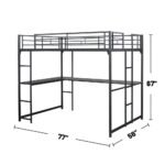 Cybill Metal Full Loft Bed Silver - Image 4