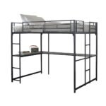 Cybill Metal Full Loft Bed Silver - Image 5