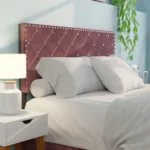 Starlett Velvet Upholstered Bed In Pink Color - Image 3