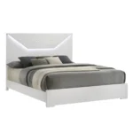 Jenna Wooden LED Headboard Bedroom Set Color White - Image 2