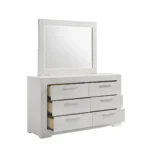Jenna Wooden LED Headboard Bedroom Set Color White - Image 6