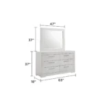 Jenna Wooden LED Headboard Bedroom Set Color White - Image 4