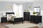 Louis Philippe Wooden Panel Bedroom Set color Black & Dark Brown - Image 19