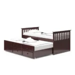 Milton Twin Platfrom Bed With Trundle 3 Drawers Dark Brown - Image 3