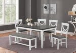 Alpha Wooden Dining Table Grey & White With Grey - Image 2