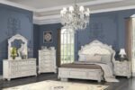 Lafayette Upholstered Mansion Bedroom Set White