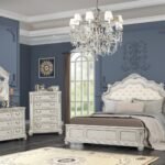 Lafayette Upholstered Mansion Bedroom Set White