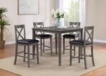 Lakewood – 5 Piece Pub Set White & Grey - Image 2