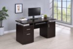 Tracy 55-inch 2-drawer Office Computer Desk Dark Brown