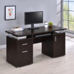 Tracy 55-inch 2-drawer Office Computer Desk Dark Brown