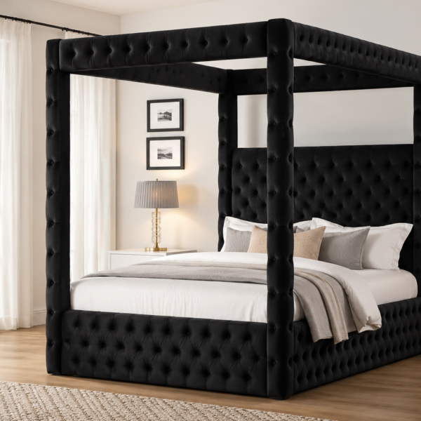 Mira Conopy Bed in Black