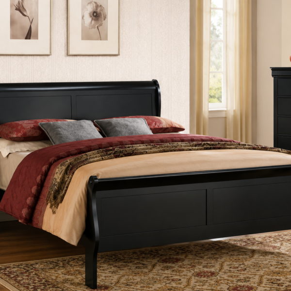 Louis Philippe Queen Sleigh Bed (119231/119233)