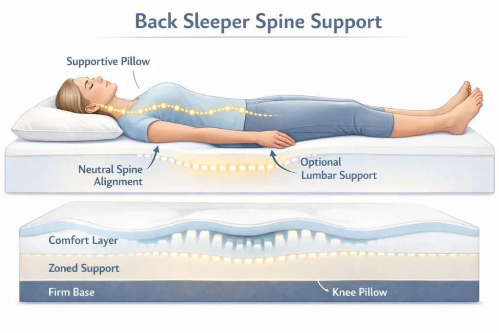 Back sleeping best mattress lower back pain