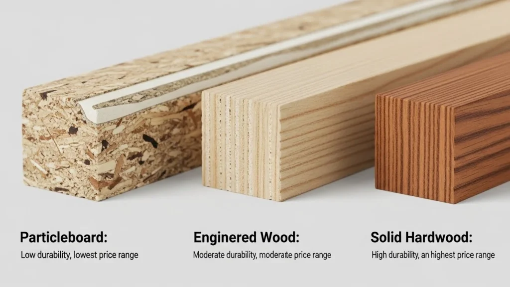 Particleboard vs engineered wood vs solid wood bedroom furniture