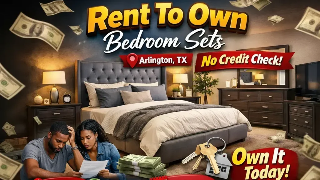 Discover rent-to-own bedroom sets with mattress included—no credit check required! Affordable monthly payments on king, queen beds & more.