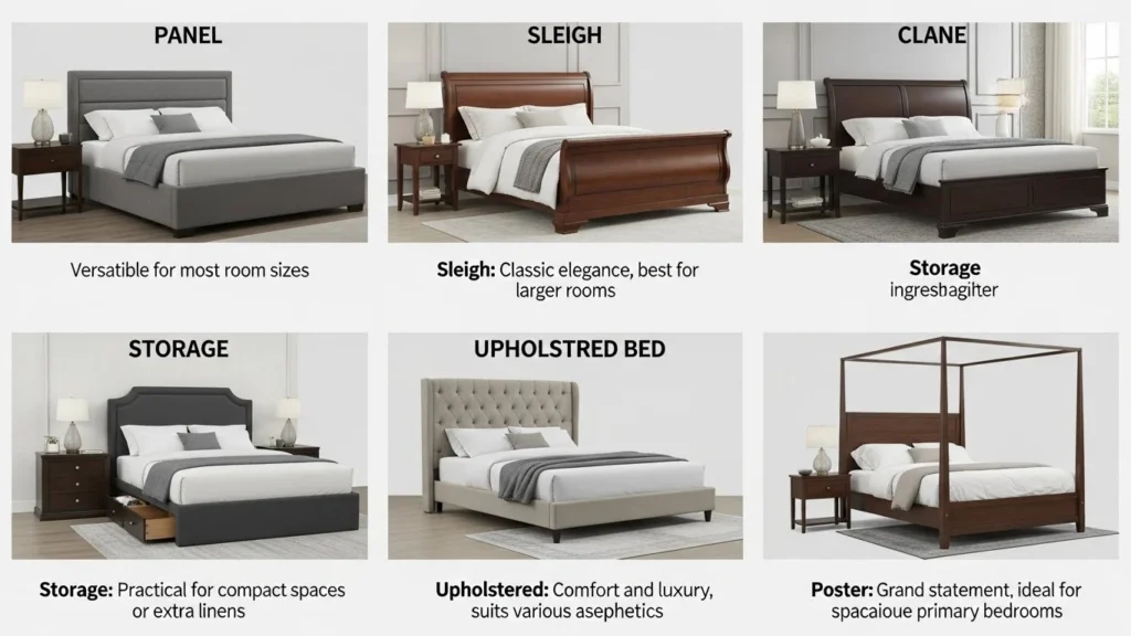 Panel sleigh storage upholstered and poster king beds