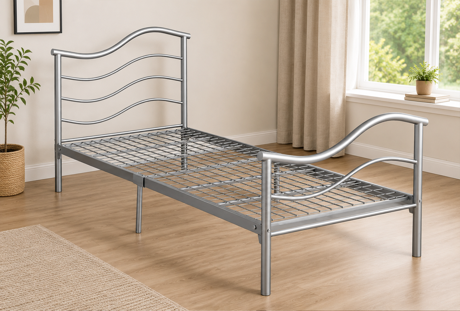 Wave Wave 252110 Twin Bed - Silver - Image 1