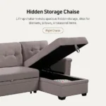 Ashlyn Light Gray Linen Sleeper Sectional - Saleem Furniture Mart