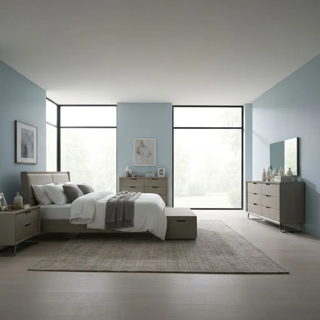 Modern bedroom dresser and chest set in elegant master bedroom in Arlington Texas
