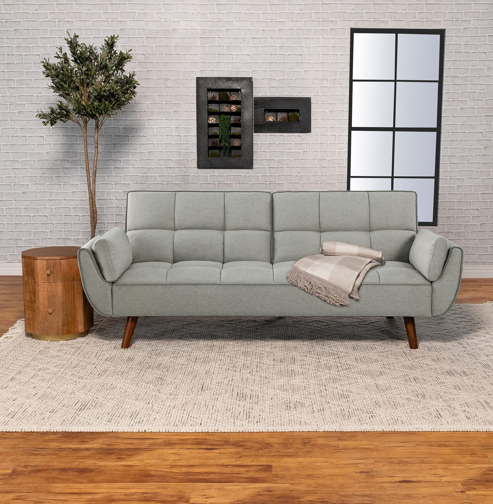 Caufield Upholstered Tufted Convertible Sofa Bed Grey - Saleem Furniture Mart Caufield Upholstered Tufted Convertible Sofa Bed Grey - Saleem Furniture Mart