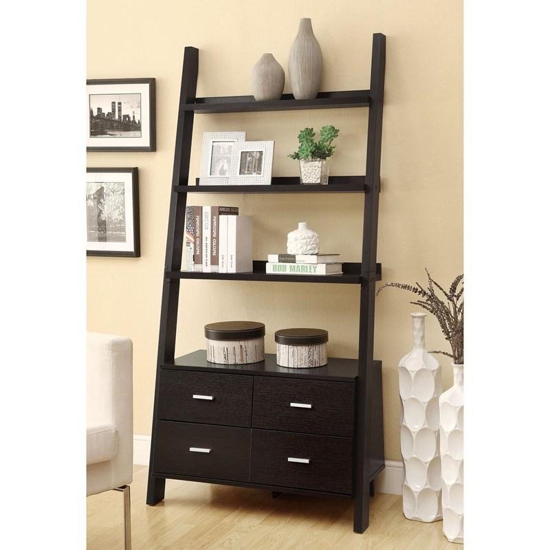 Colella 800319 72-inch 5-shelf Storage Ladder Bookshelf - Cappuccino Colella 800319 72-inch 5-shelf Storage Ladder Bookshelf - Cappuccino