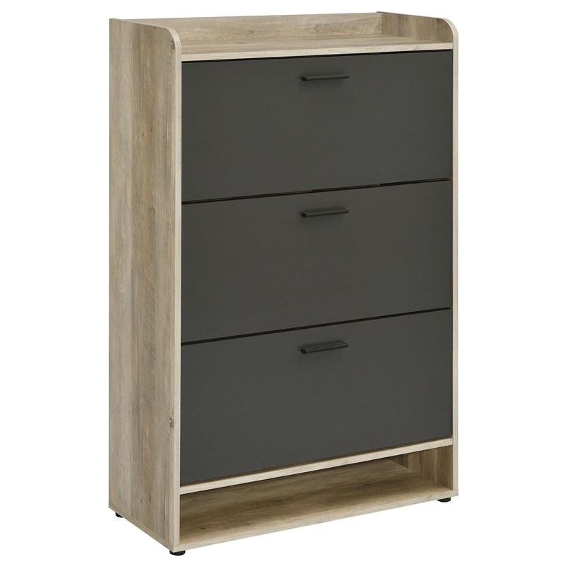 Denia 950404 3-tier Engineered Wood Shoe Cabinet - Grey Denia 950404 3-tier Engineered Wood Shoe Cabinet - Grey