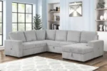 Divine Sectional – Modern Grey Fabric Sofa - Saleem Furniture Mart