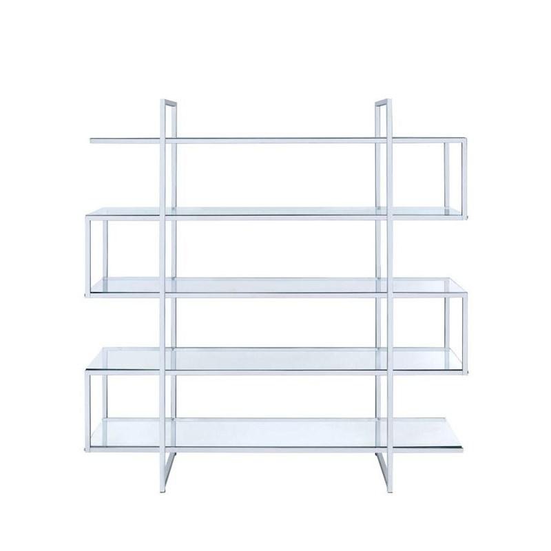Elmer 801304 63-inch 5-shelf Bookshelf - Clear and Chrome Elmer 801304 63-inch 5-shelf Bookshelf - Clear and Chrome