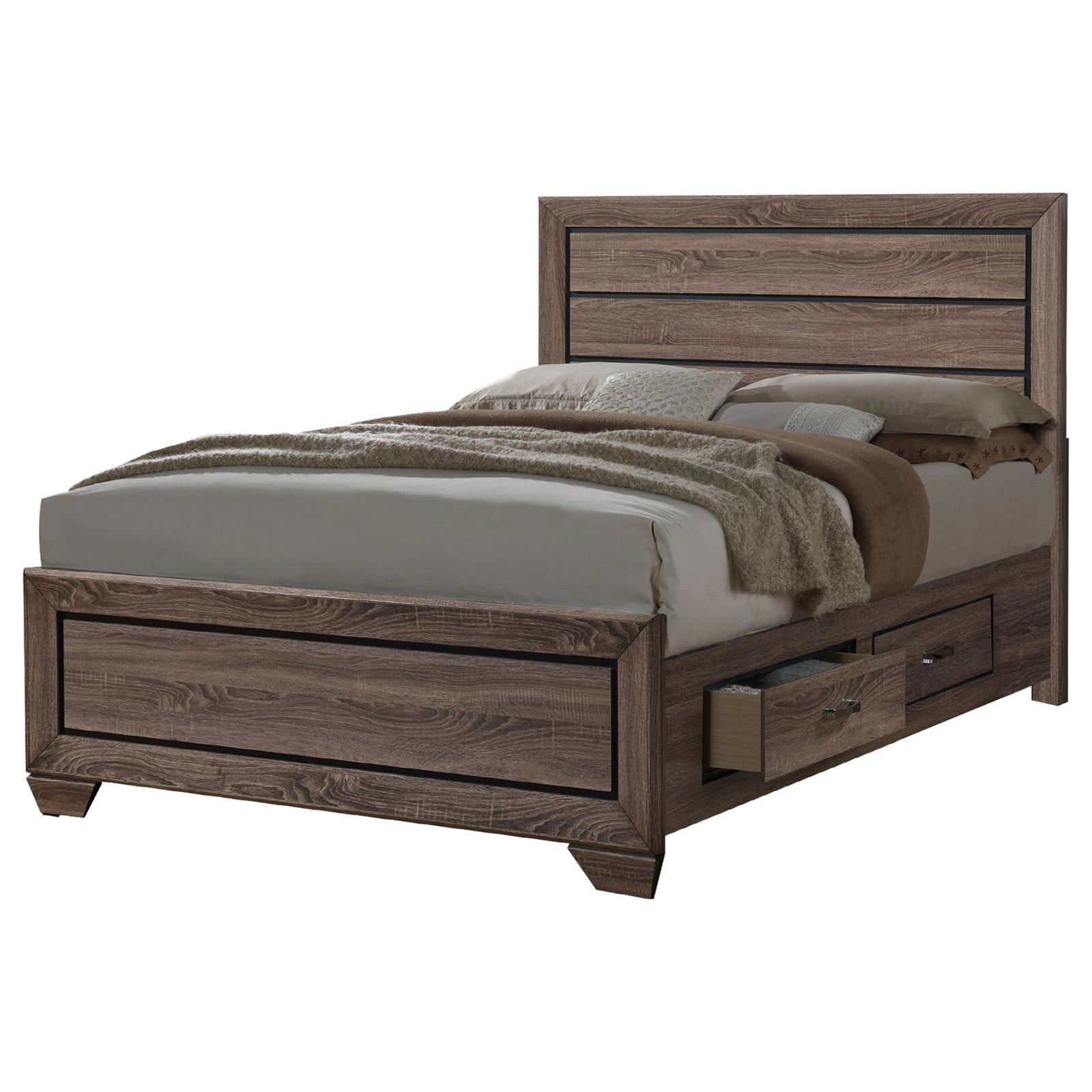Kauffman Wood Queen Storage Panel Bed Washed Taupe | Coaster Kauffman Wood Queen Storage Panel Bed Washed Taupe | Coaster