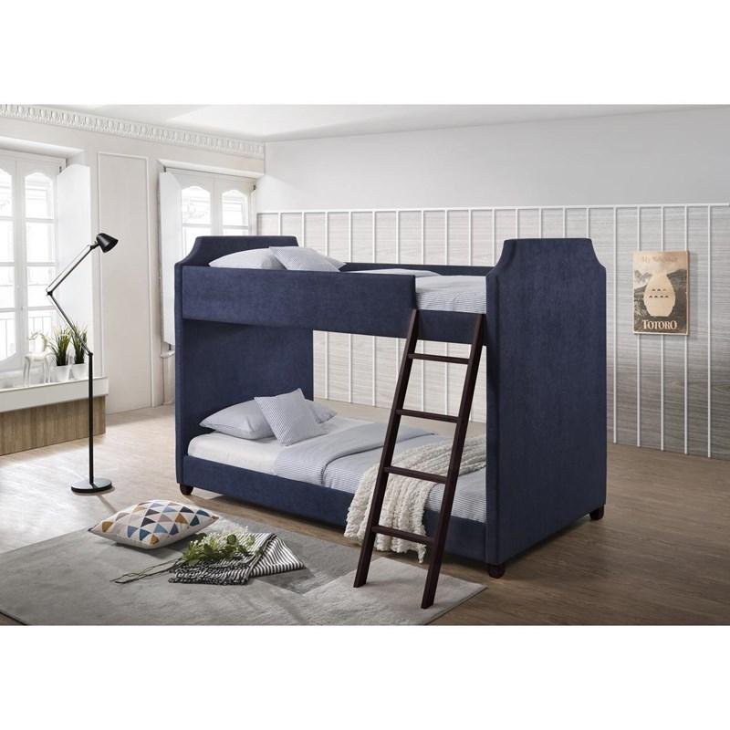 Olivia 224810 Twin/Twin Bunk Bed - Navy Blue/Espresso Olivia 224810 Twin/Twin Bunk Bed - Navy Blue/Espresso