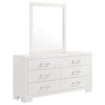 Jessica 6-drawer Dresser with Mirror Snow White | White Dresser