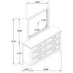 Marielle 6-drawer Dresser with Mirror Distressed White Dresser - Image 2