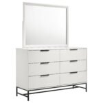 Sonora 6-drawer Dresser with Mirror White | White Dresser - Image 5